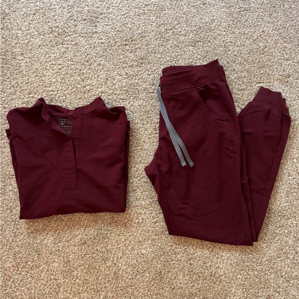 FIGS Maroon Scrub Set